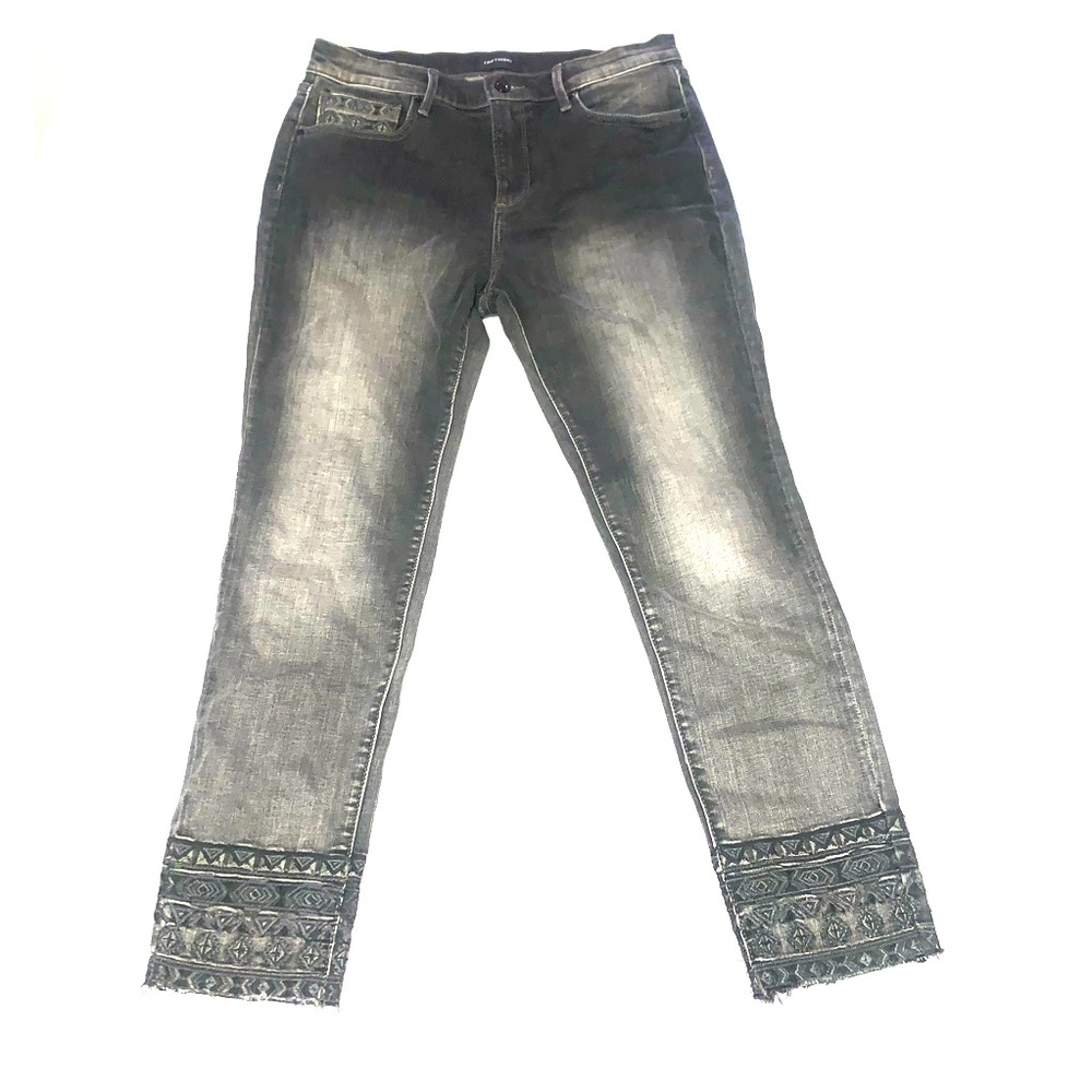 DRIFTWOOD embroidered ankle dark wash denim Sz 30